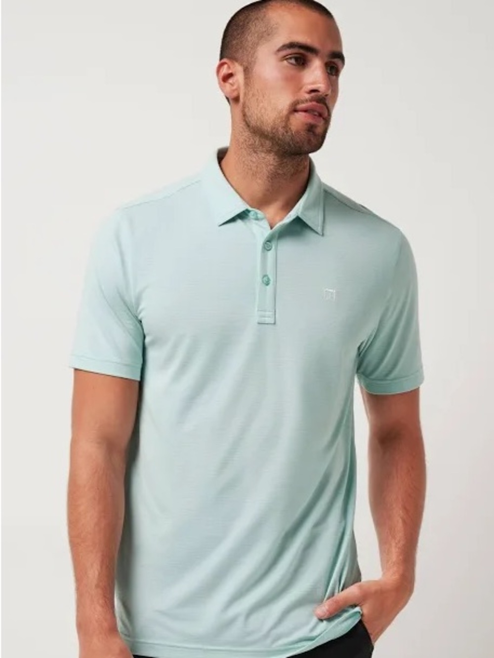 TravisMathew Men's Mint Green Polo